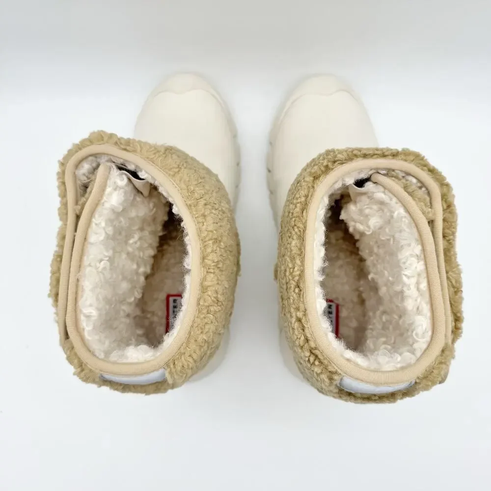 Hunter Kids Intrepid Strap Dtl Boucle Snow Boot US 5 EU 36 White Tan EUC